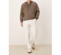 Selected - Pantaloni affusolati slim bianchi in misto lino-Bianco XXL