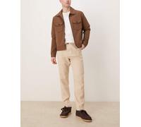 Selected - Pantaloni affusolati slim color crema in misto lino-Bianco S