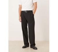 Selected - Pantaloni ampi a pieghe neri-Nero L