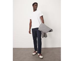 Selected - Pantaloni comodi affusolati blu navy con fascia in vita M