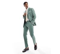 Selected - Pantaloni da abito slim verdi in misto lino-Verde 44