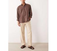 Selected - Pantaloni in misto lino beige-Marrone XXL