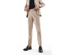 Selected - Pantaloni slim beige in misto lana-Bianco 52