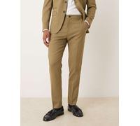 Selected - Pantaloni slim verdi in misto lana-Verde 48