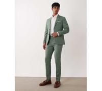 Selected - Pantaloni slim verdi in misto lino-Verde 48