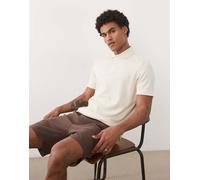 Selected - Polo a maniche corte testurizzata color panna-Bianco S