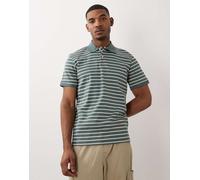 Selected - Polo a maniche corte verde a righe XXL