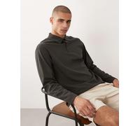 Selected - Polo a maniche lunghe marrone a nido d'ape XXL