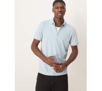 Selected - Polo azzurra con zip-Blu S