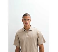 Selected - Polo beige a coste in coordinato-Neutro M