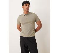 Selected - Polo color cuoio in maglia-Marrone S