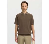 Selected - Polo color gocce di cioccolato-Marrone S