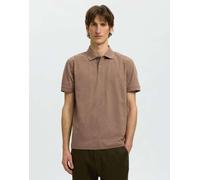 Selected - Polo color gocce di cioccolato-Marrone XL