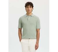 Selected - Polo in maglia grigio acqua-Verde XL