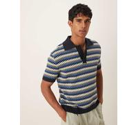 Selected - Polo multicolore con motivo all'uncinetto XXL