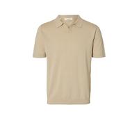 Selected - Polo color crema in maglia-Bianco S