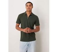 Selected - Polo verde con zip corta XS