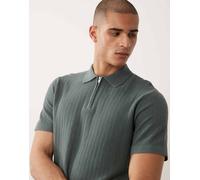 Selected - Polo verde scuro con zip XS