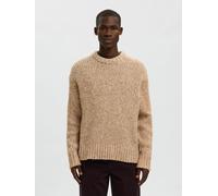 SELECTED Pullover marrone chiaro / bianco lana Uomo SELECTED S