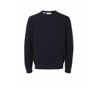 Selected Maglione SLHROSS con lavorazione a nido d'ape 100% cotone blu navy S