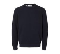 Selected - Maglione con lavorazione a nido d'ape in 100% cotone blu navy S