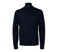 SELETED HOMME Slhtray LS Knit Merino Half Zip Noos Pullover, Blazer Blu Marine, S Uomo