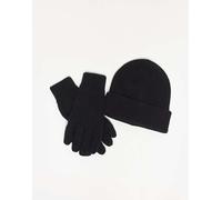 Selected - Set regalo con berretto e guanti in misto lana nero One Size