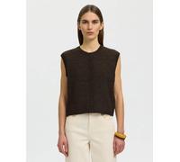 Selected - Smanicato in maglia color cioccolato-Marrone L