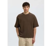 Selected - T-shirt color caffè turco-Marrone XL
