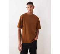 Selected - T-shirt oversize 100% cotone marrone XL