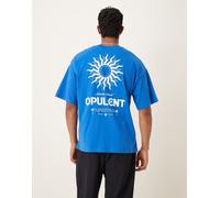 Selected - T-shirt oversize blu con stampa celestiale sul retro L