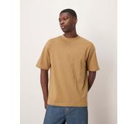 Selected - T-shirt oversize pesante beige-Verde XS