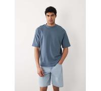 Selected - T-shirt oversize pesante blu XS