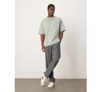 Selected - T-shirt oversize pesante verde chiaro M