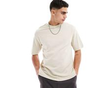 Selected - T-shirt oversize squadrata beige-Neutro XL