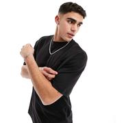 Selected - T-shirt oversize squadrata nera-Nero S