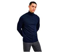 SELECTED HOMME Slhtown Merino Coolmax Knit Roll B Noos Maglione, Navy Blazer/Dettaglio: Melange, XXL Uomo