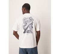 Selected X Nous Vous - T-shirt oversize color crema con stampa sul retro-Bianco XXL