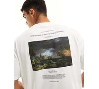 Selected x The National Gallery - T-shirt oversize bianca con stampa artistica sul retro-Neutro XL