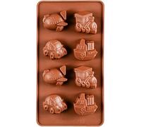 Selecto Bake Cartoons Car Mould Silicone Bakeware, 1 pezzo 8 cavità 3D stampo per cioccolato a forma di auto per feste a tema compleanno, tazza di muffin, cubetto di ghiaccio, sapone, torta, pane