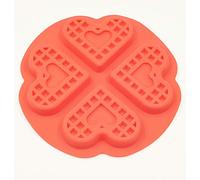 Selecto Bake Macchina per Waffle, Stampo per Waffle e Pancake in Silicone - Stampo per Muffin a Mini Cuore Antiaderente - Ottimo per Dimagrire Waffle e Ricette per la Colazione, Rosso