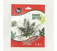 Selecto Bake Marijuana Leaf - Set di 3 stampi per biscotti in acciaio INOX
