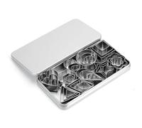 Selecto Bake Set di 30 formine per biscotti piccoli per tagliare argilla polimerica, pasta per pasticceria, crosta e frutta, timbri in metallo, stella, fiore, esagonale, rotondo, cuore, quadrato