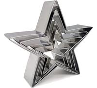 Selecto Bake Set di 5 taglierine a forma di stella in acciaio inox per biscotti, stampini per biscotti