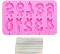 Selecto Bake Stampi per candele, candele per torte di compleanno, candele con numeri, stampo per candele, stampo in silicone per candele con 20 bastoncini per decorazione torta
