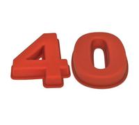 Selecto Bake Stampo grande in silicone a forma di numero 40 per 40° compleanno anniversario di matrimonio 4 0