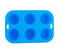 Selecto Bake-Stampo in silicone per 6 panini/muffin-Teglia antiaderente (blu), stampo in silicone per gelatina di cioccolato,bombe di cioccolata calda,cacao,gelatina per feste,cubetto di ghiaccio