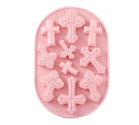 Selecto Bake - Stampo in silicone per cioccolatini, colore: Rosa (10 croci)