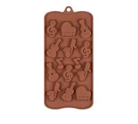 Selecto Bake Stampo in silicone per strumenti musicali, note musicali, basso, chitarra, pianoforte, sassofono, caramelle, sapone, pastelli, cubetti di ghiaccio