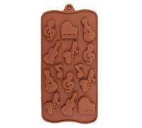 Selecto Bake Stampo in silicone per strumenti musicali, note musicali, basso, chitarra, pianoforte, sassofono, caramelle, sapone, pastelli, cubetti di ghiaccio